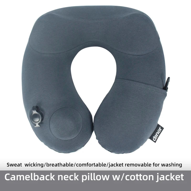 New Travel Pillow Airline Inflatable U-Shaped Pillow Portable Neck Pillow U-Shape Auto Inflatable Neck Camping Pillow